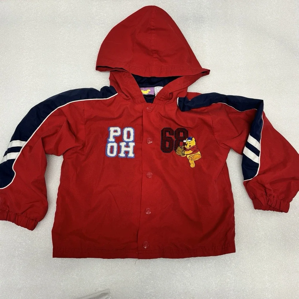 Vintage Kids Disney Winnie the Pooh Denim Jacket Embroidered Pooh Bear Size 4T
